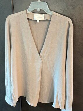 Brochu Walker Light Gray V-Neck Blouse